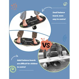 Sportneer Balance Board Kids Wooden Wobble Board for Kids, Safe and Sturdy Balance Trainer, Kids Balance Board for 3-5 6-12 (With Semi-circular Wobble Blocks)