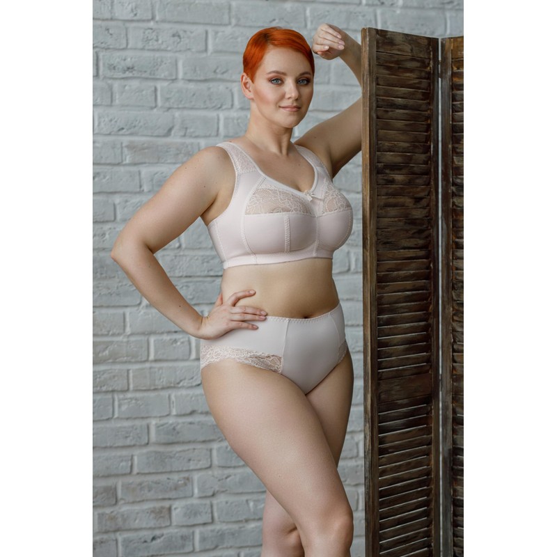 Full Cup Bra, Soft Minimiser, Without Underwire, with Lace, Large