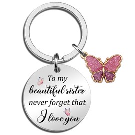 Cxulquvs Sister Mothers Day Gifts Sister Keychain Best Birthday Gift Ideas for Big Little Sister Gifts From Sisters Adult Unique Sisterhood Gift for Women Best Sisters Ever Gifts for Women
