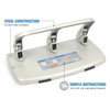 CARL, Medium-Duty 3 Hole Paper Punch, 40 Sheet Punch Capacity,
