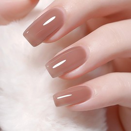 Gel Nails, Solid Color, Deep Nude, Transparent, UV/LED Compatible, Suitable for Beginners and Professionals, Varnish Type, Self Nail (Anko A019, 0.5 fl oz (15 ml)