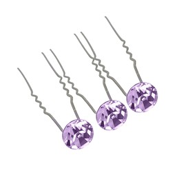 Weddecor 10pcs Light Purple Hair Pins with Large Diamante Rhinestone Crystal for Women Girls Curls and All Type of Hair Wedding Bridal Accessories