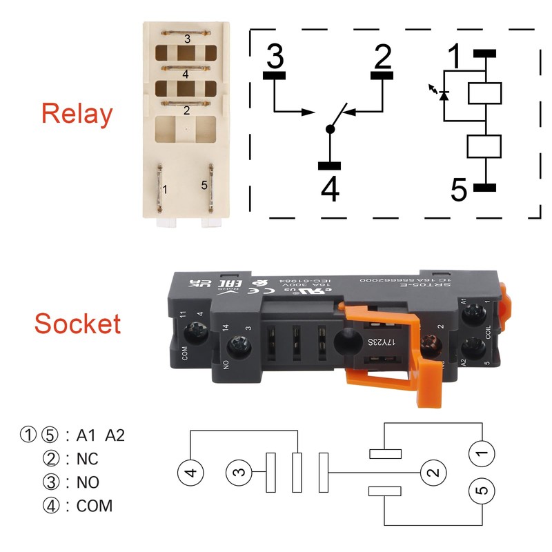 Weasch Power Relay RFT1CO730L, AC 220V Coil, 5 Pin 12A,