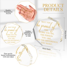 Unittype 10 Pcs Employee Appreciation Gifts May You Be Proud of The Work Thank You Gift Acrylic Retirement Farewell Gift for Women Inspirational Keepsake Office Business Favor(May You Be Proud)