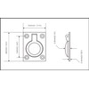 QCAA Solid Brass Flush Ring Pull, 36.5 x45 mm, Matte