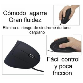 VMINGO Mouse Vertical Ergonomico Raton Gamer Alambrico Silencioso dpi (LUZ RGB (6 Botones))