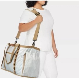 Embark weekender large Travel Tote Duffel bag light weight Pockets Straps TAN