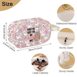 MEIKIUP Cartoon Cats Gifts Marie Makeup Bag You've Got to Be Kitten Me for Pet Lovers Mom Meow Gifts Kitten Clear Cosmetic Bag (Anime Cat Clear Bag-UK)
