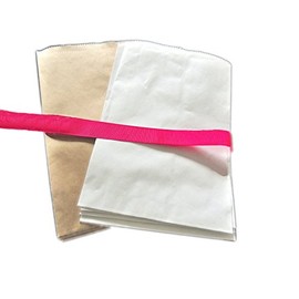 100 -6x9" White & Natural Kraft Paper Merchandise Bags