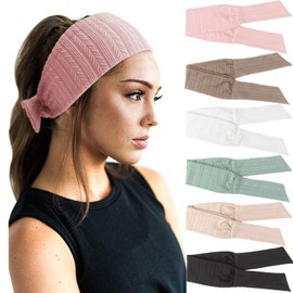 DRESHOW 6 Pack Women Headbands Wide Elastic Hair Bands Head Wrap Cute Knot Hair Accessories