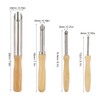 FTVOGUE Set of 4 Clay Hole Cutters, Wooden Handle, Circular