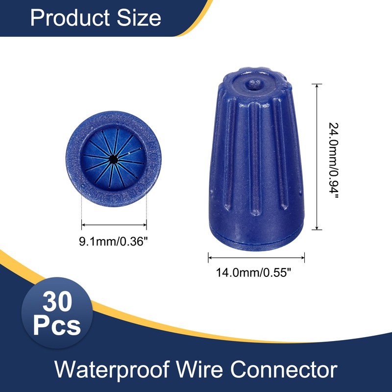 QUARKZMAN Pack of 30 Waterproof Wire Connectors, Cable Connection Terminals,