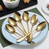 Gold Dinner Spoons, Kyraton 6 Pieces 19 cm Stainless Steel