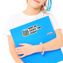 Books are Cheaper Than Therapy Sticker Decal Notebook Car Laptop 5.5"x2" (Color)