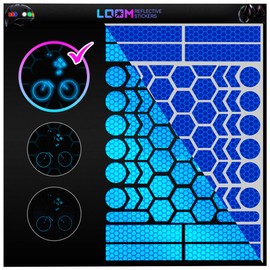 LOOM Reflective Stickers | 67pc Brilliant Blu | Reflective Stickers for Helmet, Bike, Motorcycle, Hard Hat | Waterproof Reflectors for Car, Trailer | Bike Reflectors for Night Riding