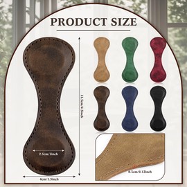 Sayglossy 6 Pcs Leather Magnetic Bookmarks for Appreciation Gifts 4.5"x1.5" Bookmarks Retro Magnetic Markers Book Reading Gift for Thanksgiving Christmas Booklovers Readers(Multicolor)