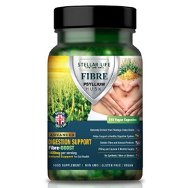 240 X Psyllium Husks Fibre Supplement – 1400mg per Serving – Naturally High in Soluble Fibre – High Strength Vegan Capsules – 4 Months Supply – Made in The UK