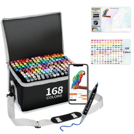Brled Brled 168+2 Colors Alcohol Markers with Free App, ?Chisel Tip and Fine Tip, Alcohol-Based Markers for Artists, Art Markers for Painting, Coloring, Sketching and Drawing,Great Gift Idea