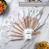 Country Kitchen Non Stick Silicone Utensil Set with Rounded Wood