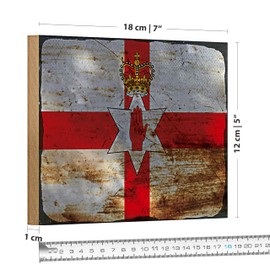 Vintage Holzschild | Nordirland Flagge | Retro Wanddeko | 18 cm x 12 cm