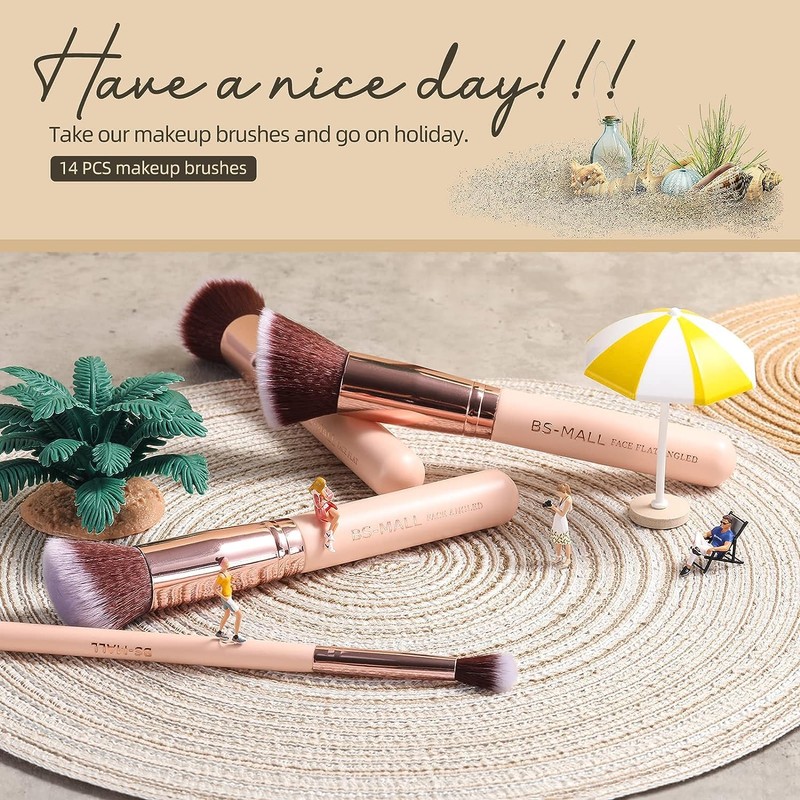 BS-MALL Brochas de maquillaje sintéticas de primera calidad, correctores de