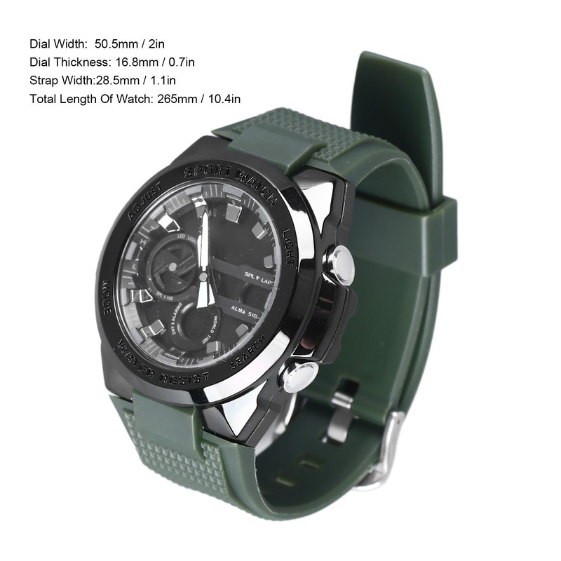 Quartz Electronic Watch Casual Double Movement Waterproof Dual Display Luminous