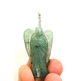 crystalmiracle Green Aventurine Quartz Guardian Angel Pendant Crystal Healing Fashion Men Women Gift Positive Energy Gemstone Handcrafted Accessory