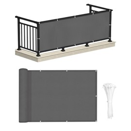 LOVE STORY Balcony Privacy Screen 90x600cm - Waterproof Balcony Railing Cover(PES),Dividing and Protective Screens for Balconies,UV Protection for Apartment Railings,Outdoor Garden,Charcoal