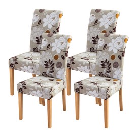 FORCHEER Dining Chair Cover for Dining Room Set 4 Pack Printed Seat Slipcovers for Office Computer Chairs Protector Wedding Banquets Party