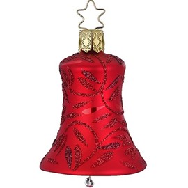 Inge-Glas Bell Delights Dark Red 20093T060 IGM German Glass Christmas Ornament