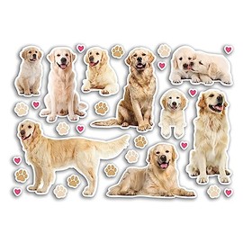 A5 Sticker Sheet Golden Retriever Vinyl Stickers - Dogs Puppy Animal Scrapbooking Travel Decoration Label Friend Girls Boys Aesthetic #80809