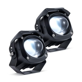30 W LED Motorcycle Additional Headlights, 9 V - 60 V, Round LED Fog Light, IP68 Spotlights, 3 Flash Patterns with 2 Mounting Brackets for Motorcycle, ATV, UTV, Dirt Bike, 4 x 4 Pickup, Truck, Boat