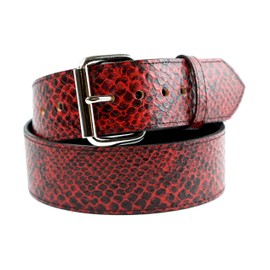 Velvetcrow Red Python Snake Belt 1.75" Wide Removable Buckle (XXL)