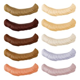 DICOSMETIC 10 Stück 10 Farben Puppenhaare Perücke 5cm Lockige Kurze Pony Hochtemperatur Faser Puppenhaare Strähnen Verlängerungen Dunkelbraune Kunsthaare Ersatz Für Puppenherstellungskits