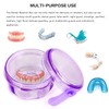 Leak Proof Purple Denture Cups for Soaking Dentures, Partial Denture
