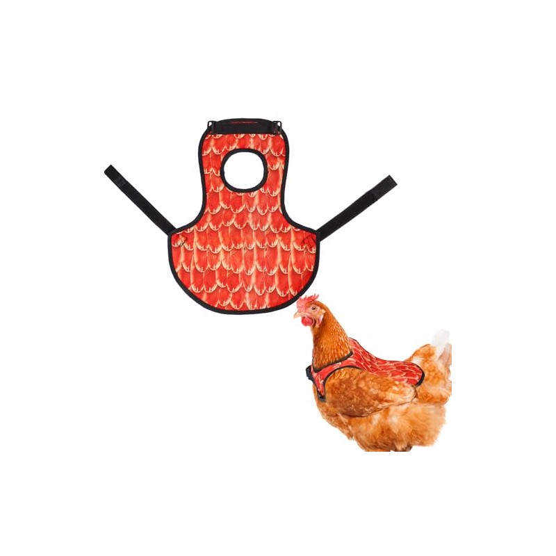 Patty Both Chicken Apron for Hens, Adjustable Protective Saddle, Red