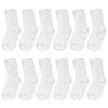 Falari 12-Pack Boy Toddler Kids Cotton Crew Socks 4-6 White