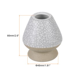 HARFINGTON Ceramic Chasen Stand 66mm Matcha Whisk Holder Teas Set Whisks Stand Traditional Matcha Tea Chasen Holder Tea Set Accessories for Tea Tasting, Gray White
