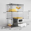 Oneluck Cat Cage Indoor with Litter Box 3-Tier DIY Cat