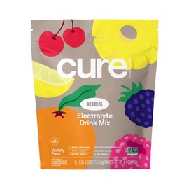 Cure Hydration | Plant-Based Electrolyte Drink Mix | No Added Sugar | Non-GMO | Vegan | 15 Servings - Kids Variety Pack