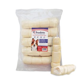 Pawfetto Premium Natural Flavored Beef Cheek Maxi Rolls for Dogs, No Hide Chews Long Lasting Extra Thick Treats Bones, Collagen Rawhide Alternative 11”-12” (Pack of 5)