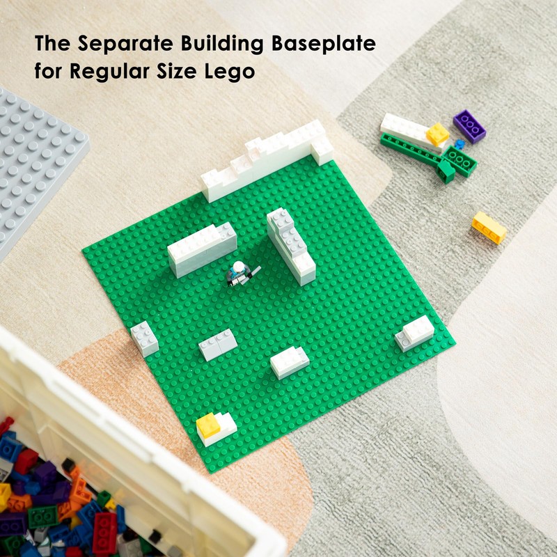 SHIMOYAMA Collapsible Storage Box with Large Building Base for Duplo