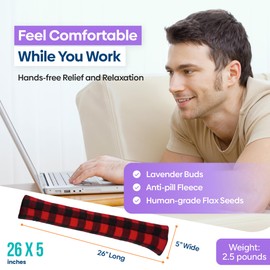 SunnyBay SunnyBay Microwave Heating Pad, Microwavable Heated Neck and Shoulder Wrap, Soothing Weighted Moist Heat or Ice Pack with Flaxseed and Lavender, FSA HSA Approved, 26x5 Inches, 2.5 lbs, Buffalo
