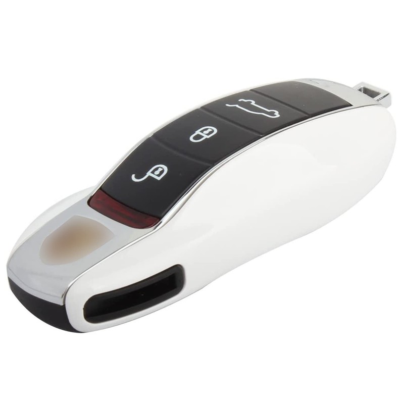 TOMALL Carrera White Metallic Replacement Key Case for Cayenne Panamera
