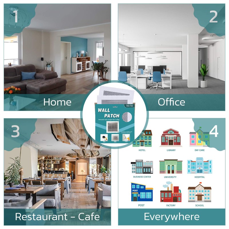 benvesa Drywall Patch, 2x2 in, 2 Pcs, Wall Patch Repair