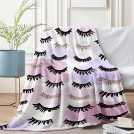 Ivarunner Lash Blanket for Lash Bed, Get Well Gifts for Women, Eyelash Summer Throw Blankets for Couch Bed Lash Room Decor, Flannel Fleece Blanket Birthday Gifts for Women Mom Daughter 50"x 60"