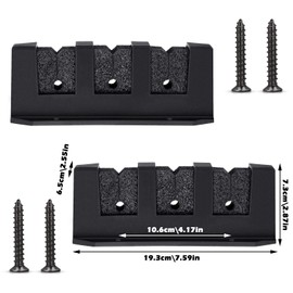 Sratte 2 Pcs Fishing Rod Holders for Boat Wall Mount Fishing Rod Rack 3 Rod Black Horizontal Rod Holder Garage Fishing Pole Holder for Wall Garage Boat Accessories, 7.8 Inch