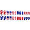 24Pcs 4th of July Press on Nails Short Square Red
