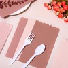 Whaline 200Pcs Dusty Pink Guest Napkins Disposable Scalloped Paper Dinner