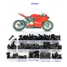 Xitomer Aftermarket Full Sets Fairing Bolts Kits, Fit for 899/959 /1199/1299, Mounting Kits Washers/Nuts/Fastenings/Clips/Grommets (Matte Black)